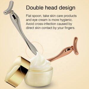 Metal Facial Massager Beauty Bar with Cream Spoon (Rosegold)