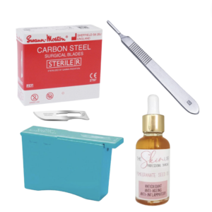 Swann-Morton No.10 Blades, Scalpel Handle No.3, Remover Box & The Skin Lab Pomegranate Seed Oil