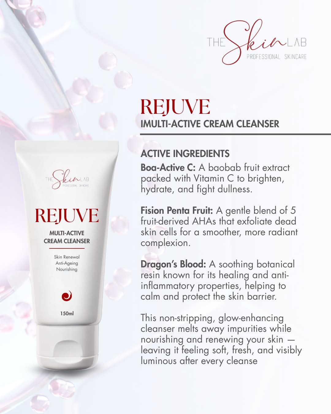 The Skin Lab Rejuve Multi-Active Cream Cleanser (150ml) - Image 3