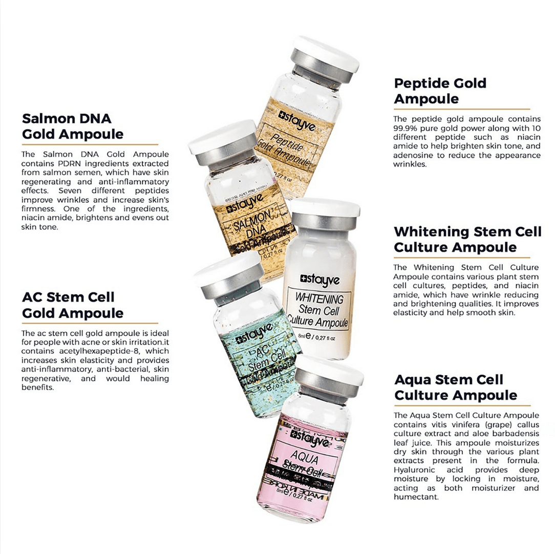 Stayve BB Booster Salmon DNA Gold Ampoules & EGF Peptide Gold Ampoules - Image 3