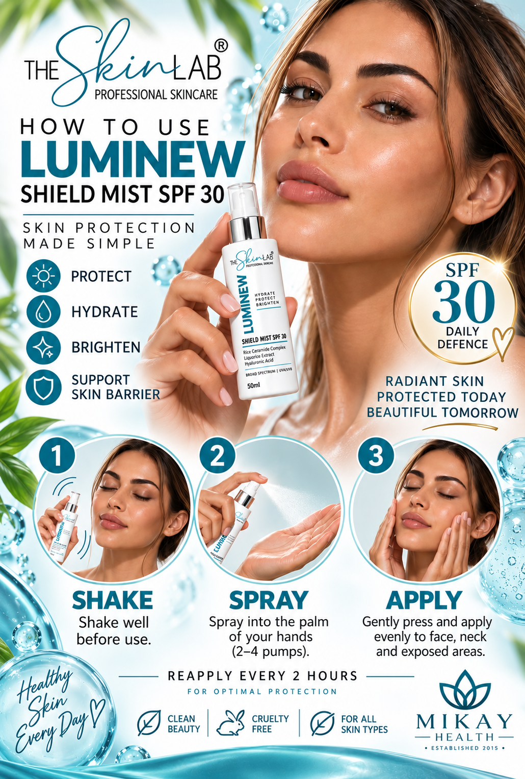 The Skin Lab Luminew Shield Mist SPF30 - Image 3