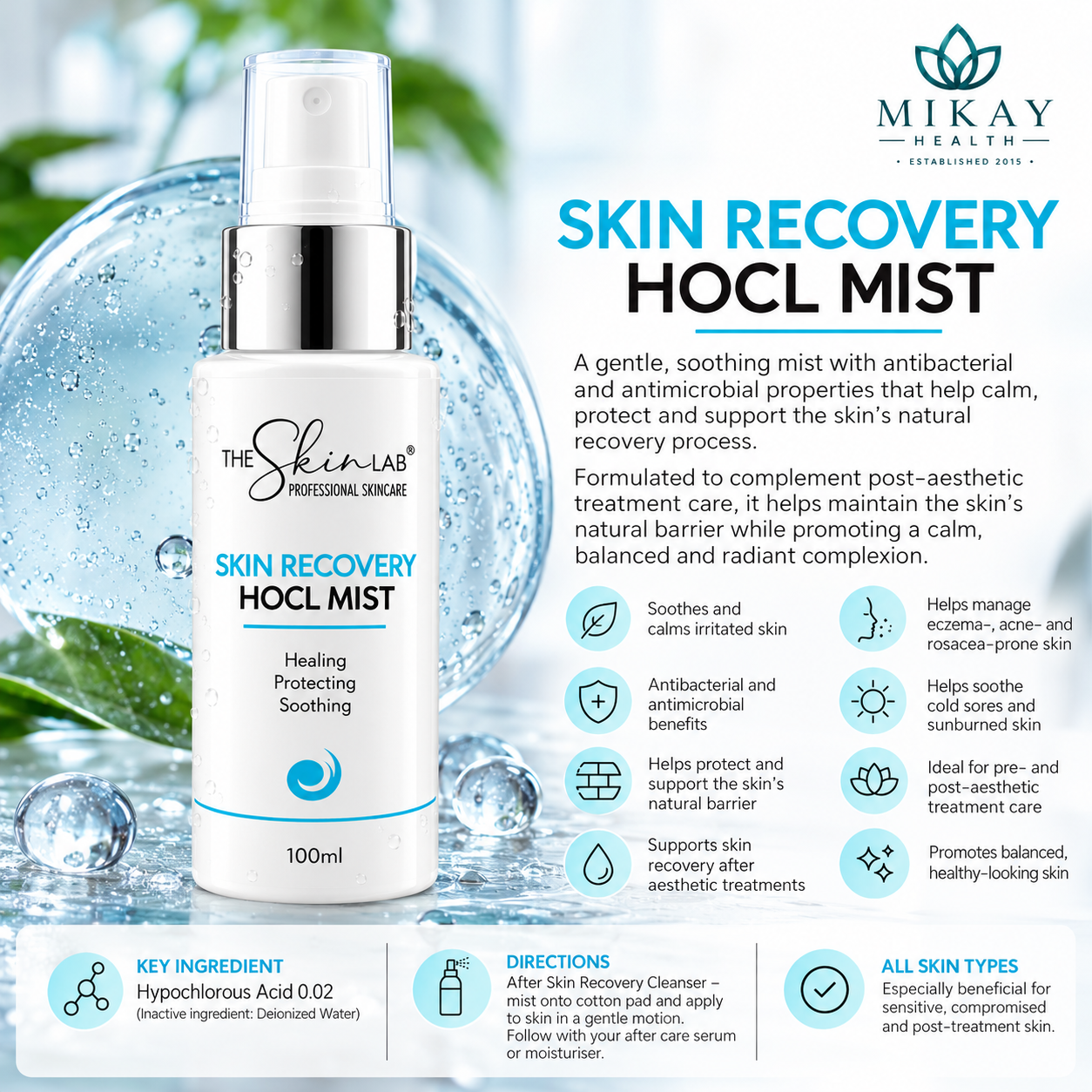 The Skin Lab Skin Recovery HOCL Mist (100ml) - Image 2